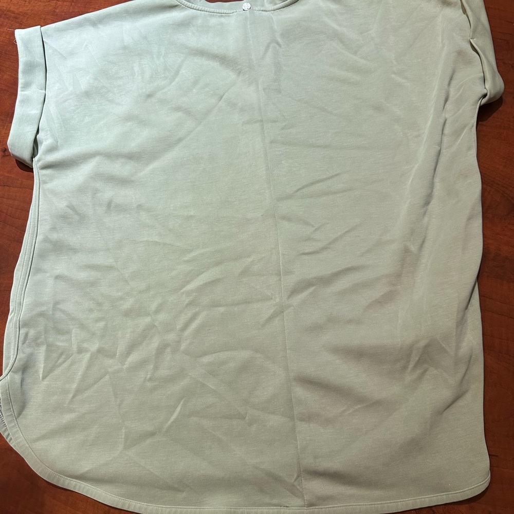 Cable & Gauge Sleeveless Oversized Gray Cream Tee - Picture 3 of 3